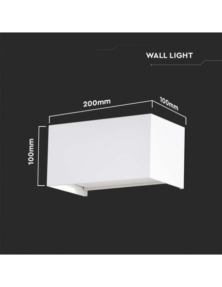 2976-Lampada LED Da Muro Rettangolare  LM/W con Doppio Fascio Luminoso Regolabile Colore Bianco  -3