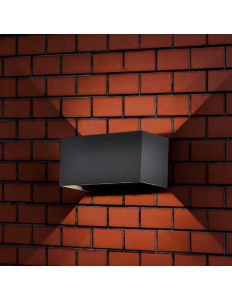 2978-Lampada LED Da Muro Rettangolare  LM/W con Doppio Fascio Luminoso Regolabile Colore Nero  -5