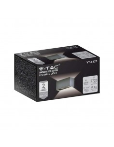 2979-Lampada LED Da Muro Rettangolare  LM/W con Doppio Fascio Luminoso Regolabile Colore Grigio  -1 2