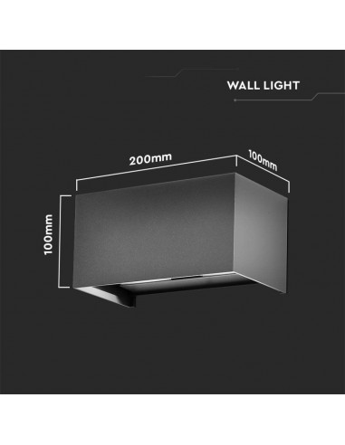 2980-Lampada LED Da Muro Rettangolare  LM/W con Doppio Fascio Luminoso Regolabile Colore Grigio  -3