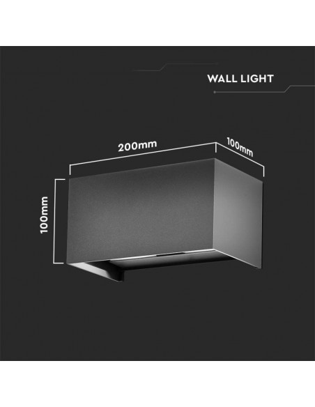 2980-Lampada LED Da Muro Rettangolare  LM/W con Doppio Fascio Luminoso Regolabile Colore Grigio  -3