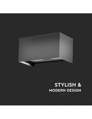 2980-Lampada LED Da Muro Rettangolare  LM/W con Doppio Fascio Luminoso Regolabile Colore Grigio  -7