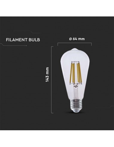 2996-Lampadina LED E  ST Filamento Colore Trasparente -3