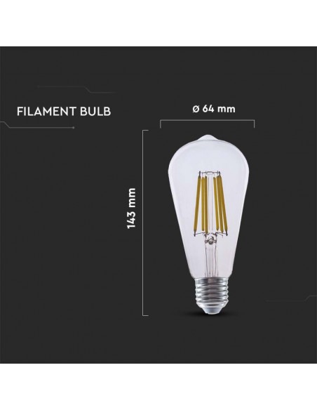 2996-Lampadina LED E  ST Filamento Colore Trasparente -3
