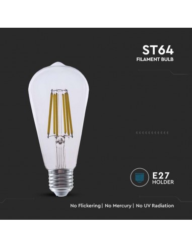 2996-Lampadina LED E  ST Filamento Colore Trasparente -7