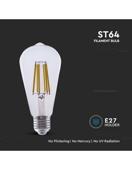 2996-Lampadina LED E  ST Filamento Colore Trasparente -7