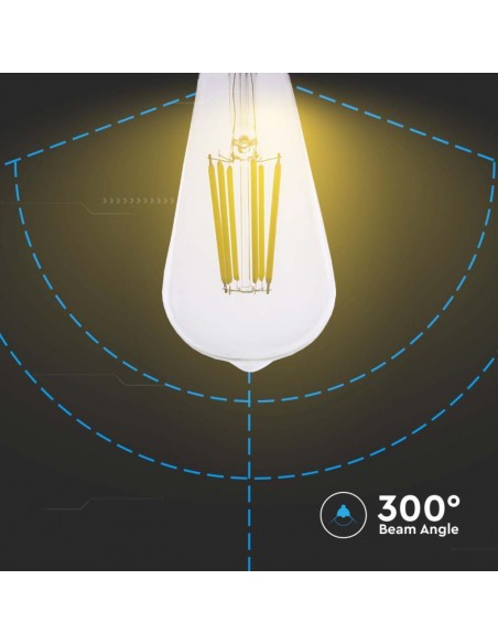 Lampadina LED E27 4W ST64 Filamento Trasparente 3000K