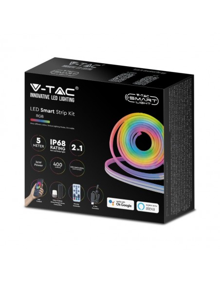 3005-Kit per Strip LED SMD /m LED/m RGB e in  metri Con Controllo Wifi Compatibile con Google Home e Amazon Alexa Dimmerabile -1