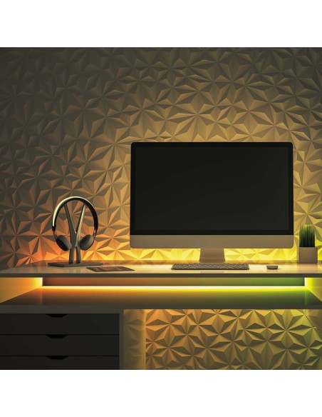 3005-Kit per Strip LED SMD /m LED/m RGB e in  metri Con Controllo Wifi Compatibile con Google Home e Amazon Alexa Dimmerabile -4