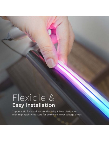 3005-Kit per Strip LED SMD /m LED/m RGB e in  metri Con Controllo Wifi Compatibile con Google Home e Amazon Alexa Dimmerabile -7