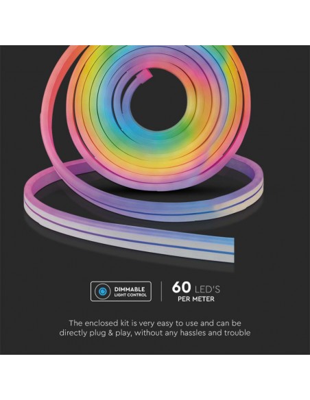 Kit per Strip LED SMD5050 36W/m 60LED/m RGB e 3in1 5 metri Con Controllo Wifi Compatibile con Google Home e Amazon Alexa