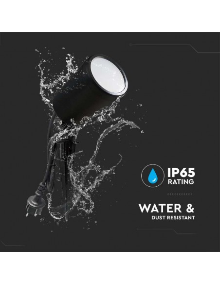 Faretto LED da Giardino con Picchetto 7W Smart Alexa Google Home Nero CCT RGB + 3in1 Dimmerabile IP65