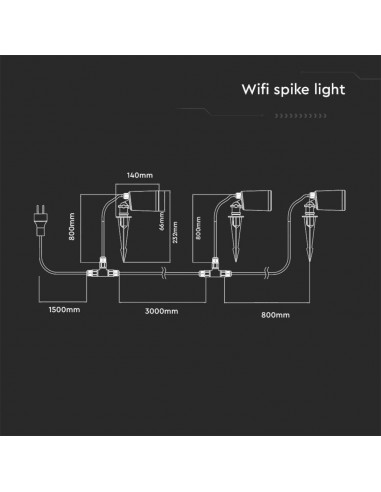 3015-Faretto LED da Giardino con Picchetto x Smart Amazon Alexa Google Home Colore Nero CCT RGB  in Dimmerabile -3