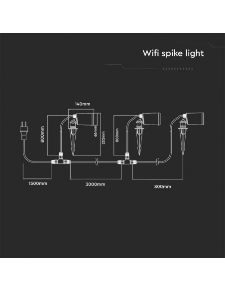 3015-Faretto LED da Giardino con Picchetto x Smart Amazon Alexa Google Home Colore Nero CCT RGB  in Dimmerabile -3