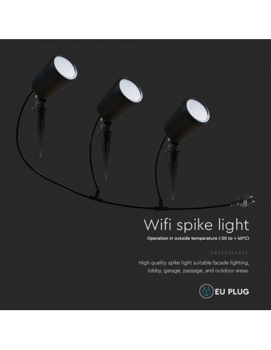 3015-Faretto LED da Giardino con Picchetto x Smart Amazon Alexa Google Home Colore Nero CCT RGB  in Dimmerabile -6