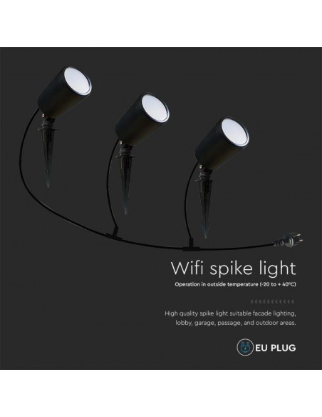 3015-Faretto LED da Giardino con Picchetto x Smart Amazon Alexa Google Home Colore Nero CCT RGB  in Dimmerabile -6