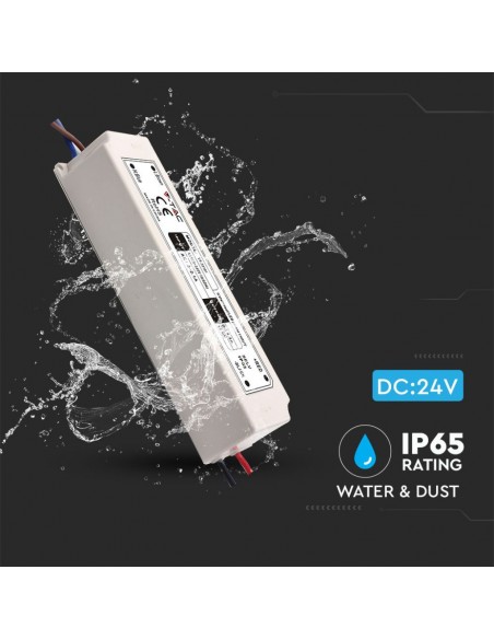 3101-Alimentatore in Plastica  V A con  Uscita e Cavi a Saldare Colore Bianco  -3