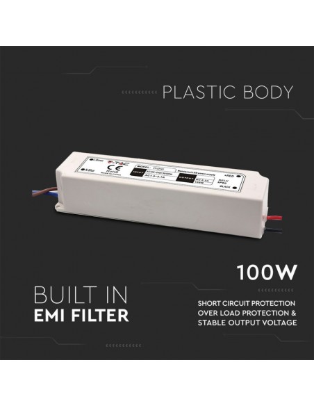 3101-Alimentatore in Plastica  V A con  Uscita e Cavi a Saldare Colore Bianco  -4