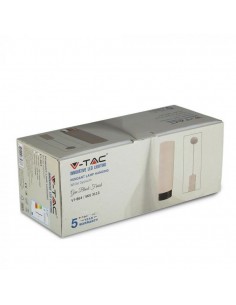 3112-Portafaretto LED a Sospensione GU Corpo in Gesso Bianco Base Metallica Nera-1 2