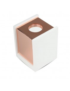 3115-Portafaretto LED Montaggio a Plafone Quadrato GU Corpo in Gesso Base Rosa Dorato-1