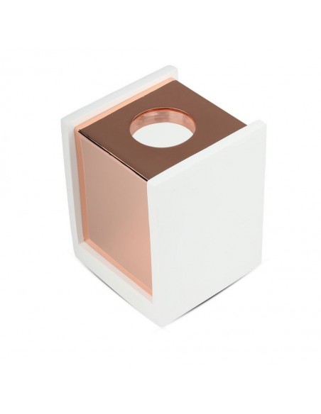 3115-Portafaretto LED Montaggio a Plafone Quadrato GU Corpo in Gesso Base Rosa Dorato-1