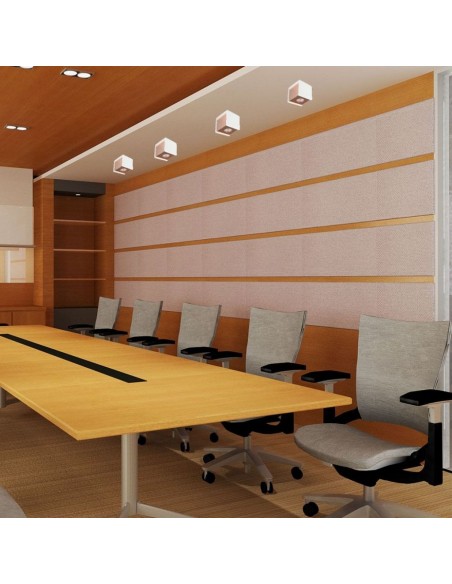 3115-Portafaretto LED Montaggio a Plafone Quadrato GU Corpo in Gesso Base Rosa Dorato-4