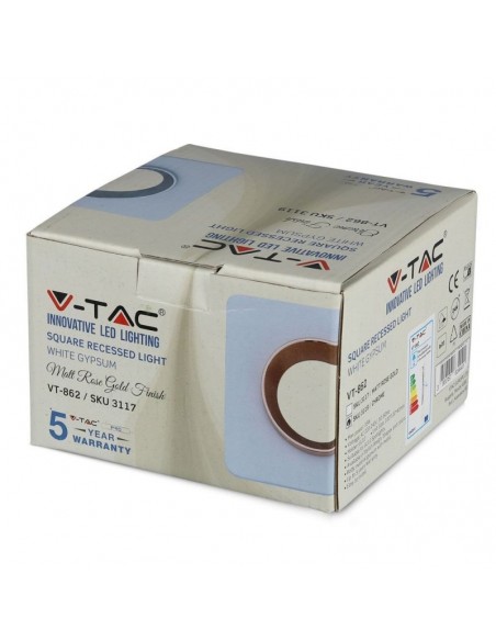 3119-Portafaretto LED da Incasso Quadrato GU e GU MR Corpo in Gesso Bianco con e Metallo Cromato-2