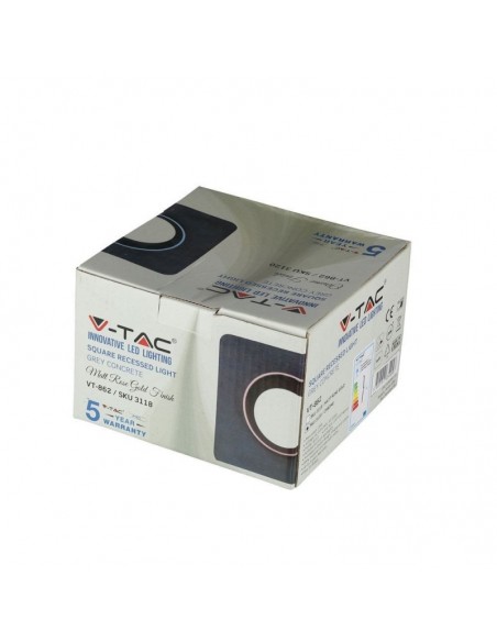 3120-Portafaretto LED da Incasso GU Corpo in Gesso Quadrato Colore Grigio con Finitura Cromata-2