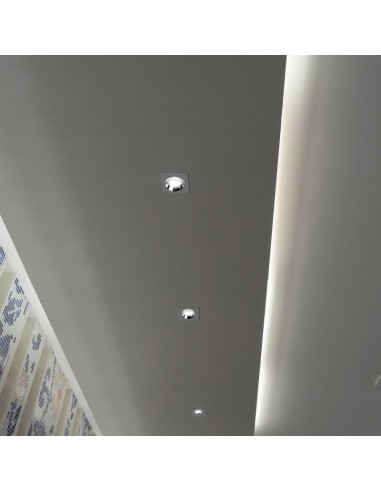 3120-Portafaretto LED da Incasso GU Corpo in Gesso Quadrato Colore Grigio con Finitura Cromata-4