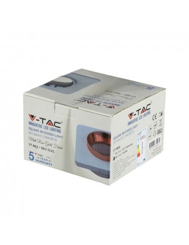 3122-Portafaretto LED da Incasso GU Corpo in Gesso Quadrato Colore Bianco con Finitura Cromata-3