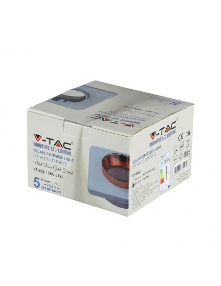 3122-Portafaretto LED da Incasso GU Corpo in Gesso Quadrato Colore Bianco con Finitura Cromata-3