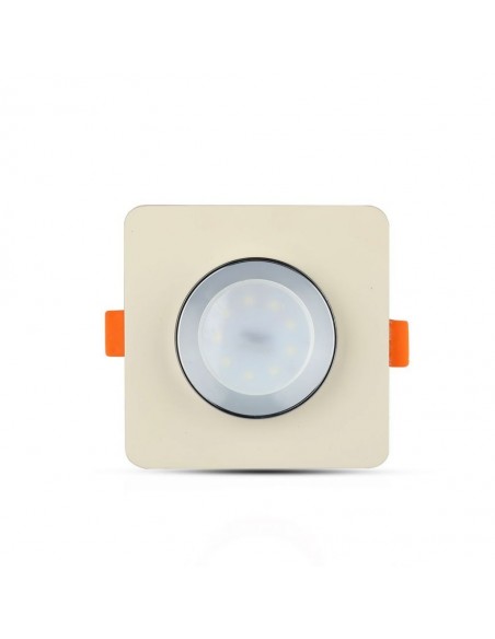 3122-Portafaretto LED da Incasso GU Corpo in Gesso Quadrato Colore Bianco con Finitura Cromata-7