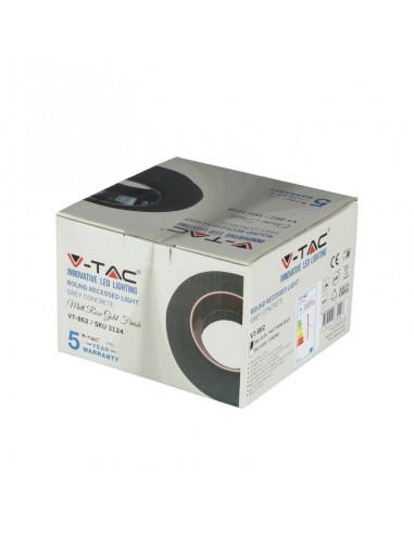 3124-Portafaretto LED da Incasso GU Corpo in Gesso Rotondo Colore Grigio con Finitura Oro Rosa-2