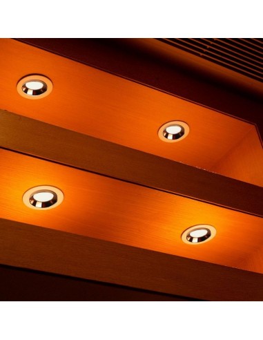 3125-Portafaretto LED da Incasso GU Corpo in Gesso Rotondo Colore Bianco con Finitura Oro Rosa-4