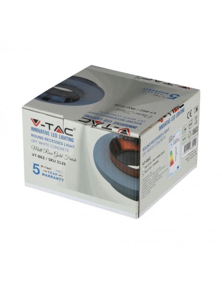 3126-Portafaretto LED da Incasso GU Corpo in Gesso Rotondo Colore Bianco con Finitura Cromata-2