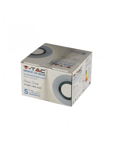 3127-Portafaretto LED da Incasso Rotondo GU e GU MR Corpo in Gesso Bianco e Metallo Cromato-2