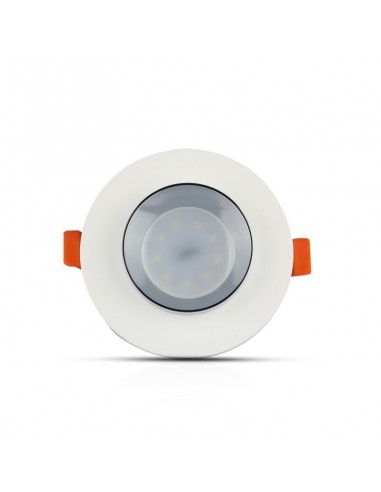 3127-Portafaretto LED da Incasso Rotondo GU e GU MR Corpo in Gesso Bianco e Metallo Cromato-6