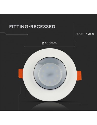 3127-Portafaretto LED da Incasso Rotondo GU e GU MR Corpo in Gesso Bianco e Metallo Cromato-7