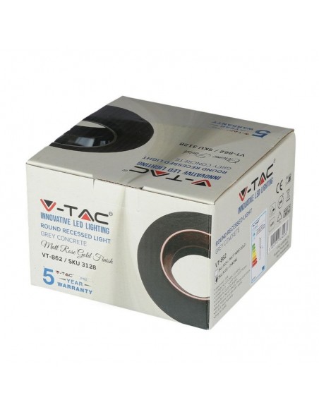 3128-Portafaretto LED da Incasso GU Corpo in Gesso Rotondo Colore Grigio con Finitura Cromata-2