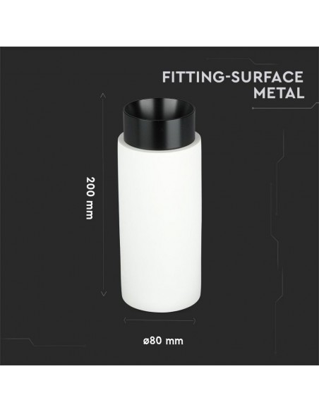 3136-Portafaretto LED Montaggio a Plafone GU e GU MR Corpo in Gesso Bianco e Metallo Nero Opaco-3