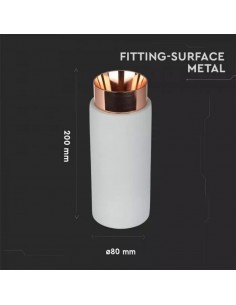 3137-Portafaretto LED Montaggio a Plafone Rotondo GU e GU MR Corpo in Gesso e Calcestruzzo Grigio e Metallo Rosa Dorato-1 2