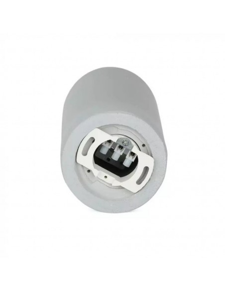 Portafaretto LED Montaggio a Plafone Rotondo GU10 e GU5.3 (MR16) Corpo in Gesso e Calcestruzzo Grigio e Metallo Rosa Dorato