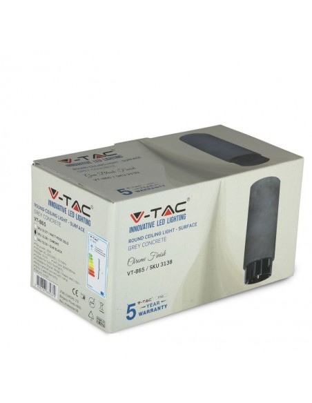 3138-Portafaretto LED Montaggio a Plafone Rotondo GU e GU MR Corpo in Gesso e Calcestruzzo Grigio e Metallo Cromato-2