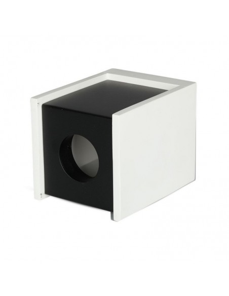 3140-Portafaretto LED Montaggio a Plafone Quadrato GU e GU MR Corpo in Gesso Bianco Base Nera-5