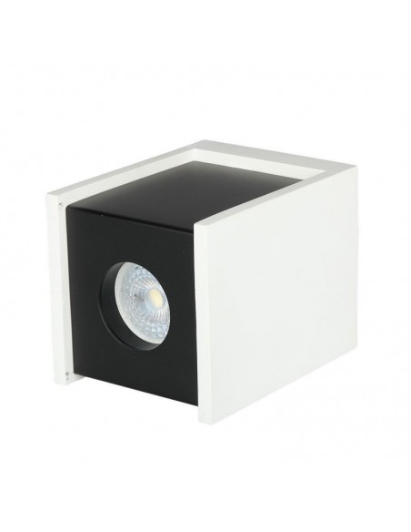 Portafaretto LED Montaggio a Plafone Quadrato GU10 e GU5.3 (MR16) Corpo in Gesso Bianco Base Nera