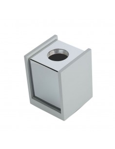 3142-Portafaretto LED GU Corpo in Gesso a Cubo Grigio Finitura Cromata-1