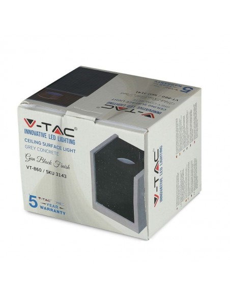 3142-Portafaretto LED GU Corpo in Gesso a Cubo Grigio Finitura Cromata-2