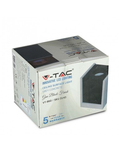 3143-Portafaretto LED GU Corpo in Gesso a Cubo Grigio Finitura Nera-2