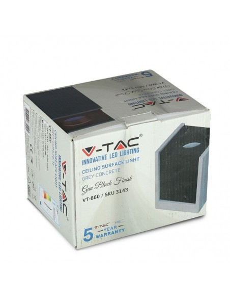 3143-Portafaretto LED GU Corpo in Gesso a Cubo Grigio Finitura Nera-2