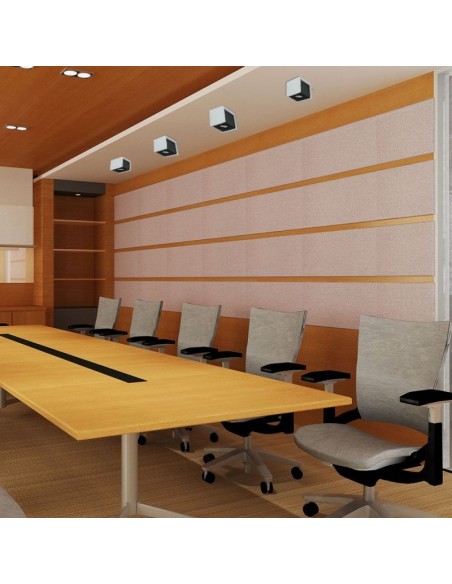 3143-Portafaretto LED GU Corpo in Gesso a Cubo Grigio Finitura Nera-4